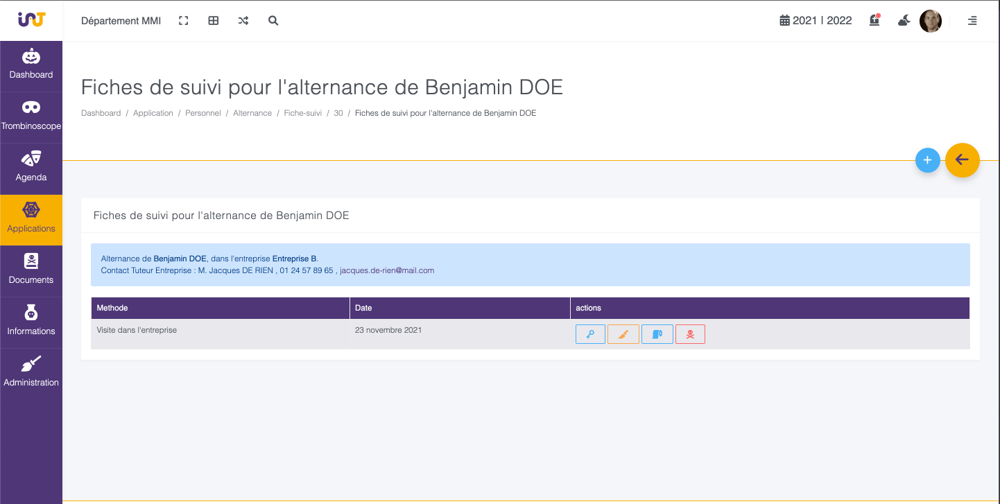 aperçu de l'espace Applications